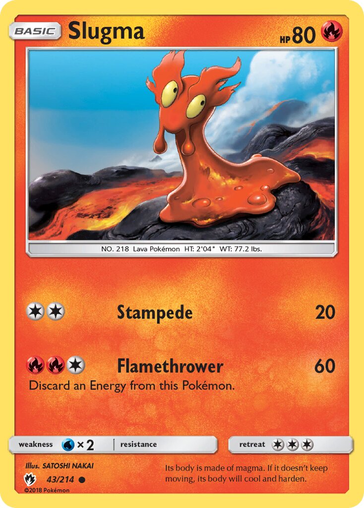 Slugma 043/214 — Lost Thunder (English Pokémon TCG card)