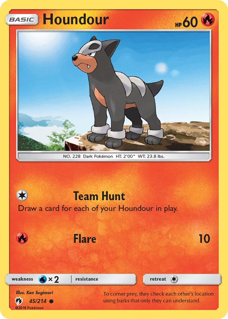 Houndour 045/214 — Lost Thunder (English Pokémon TCG card)