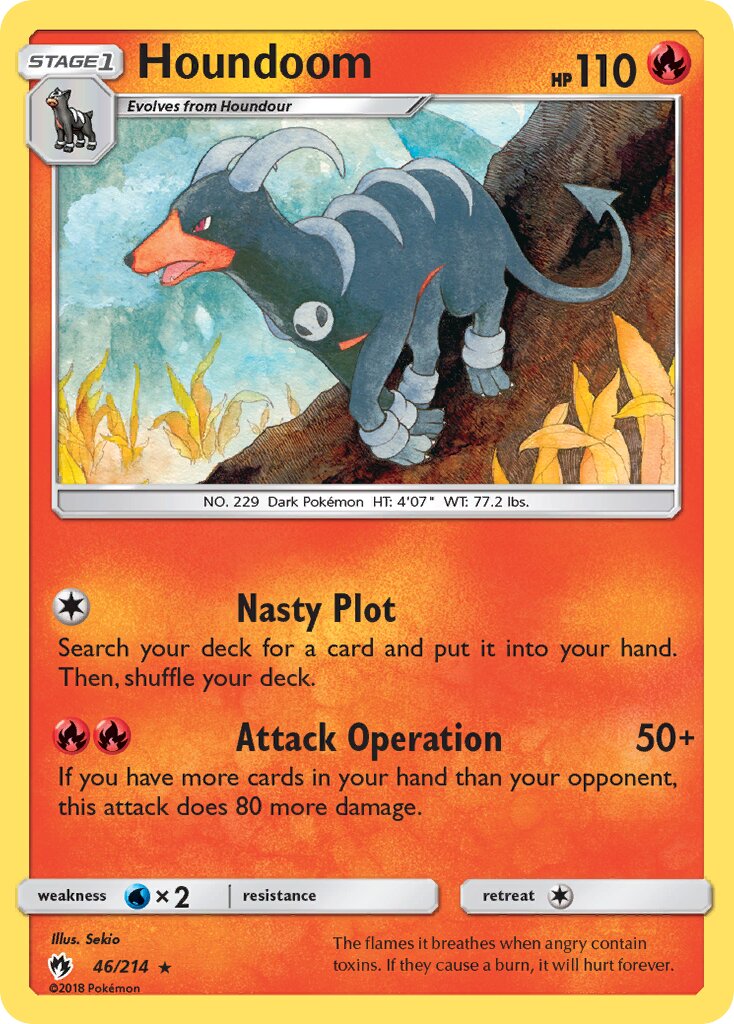 Houndoom 046/214 — Lost Thunder (English Pokémon TCG card)