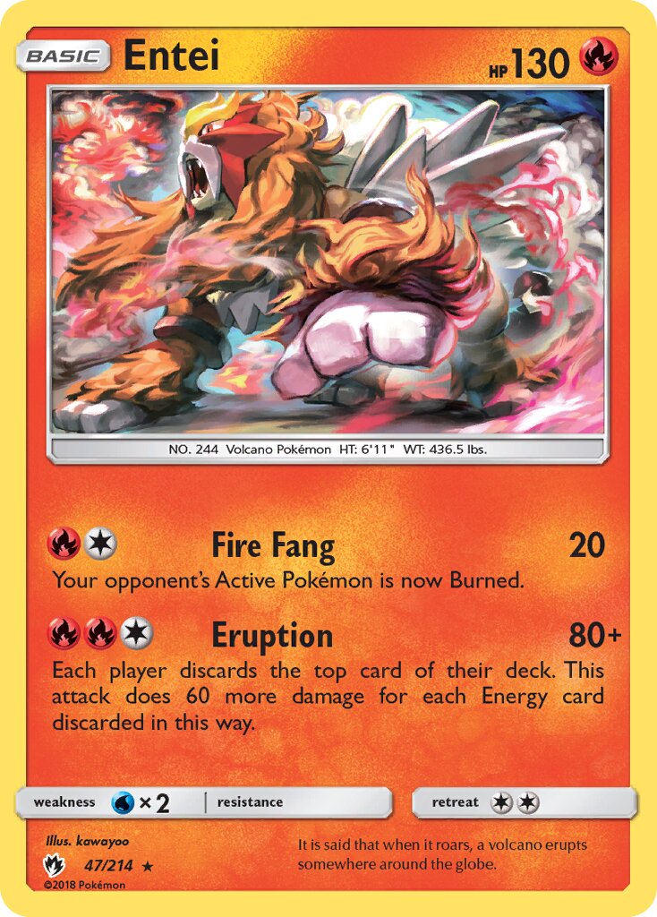 Entei 047/214 — Lost Thunder (English Pokémon TCG card)