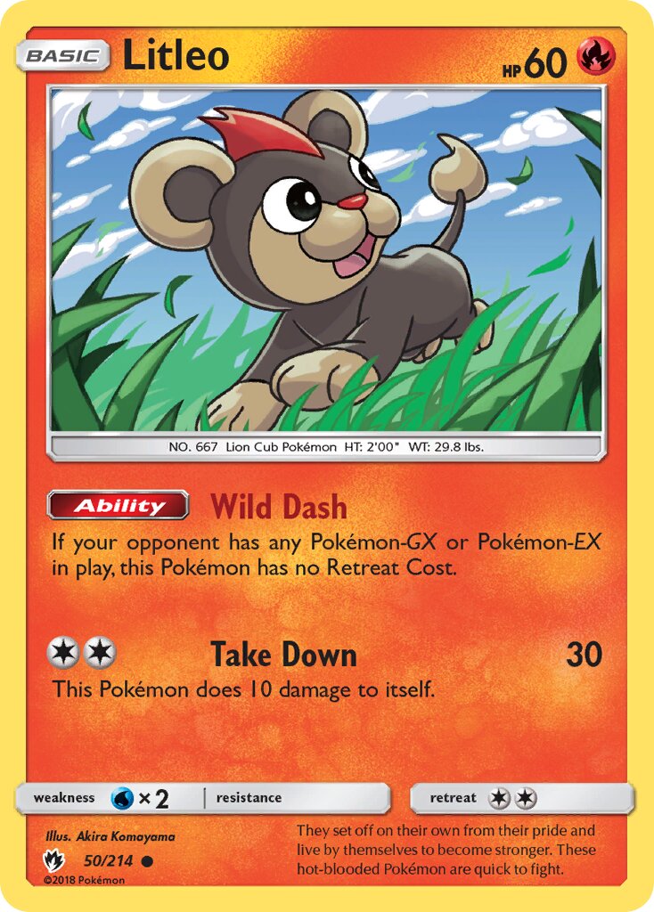 Litleo 050/214 — Lost Thunder (English Pokémon TCG card)