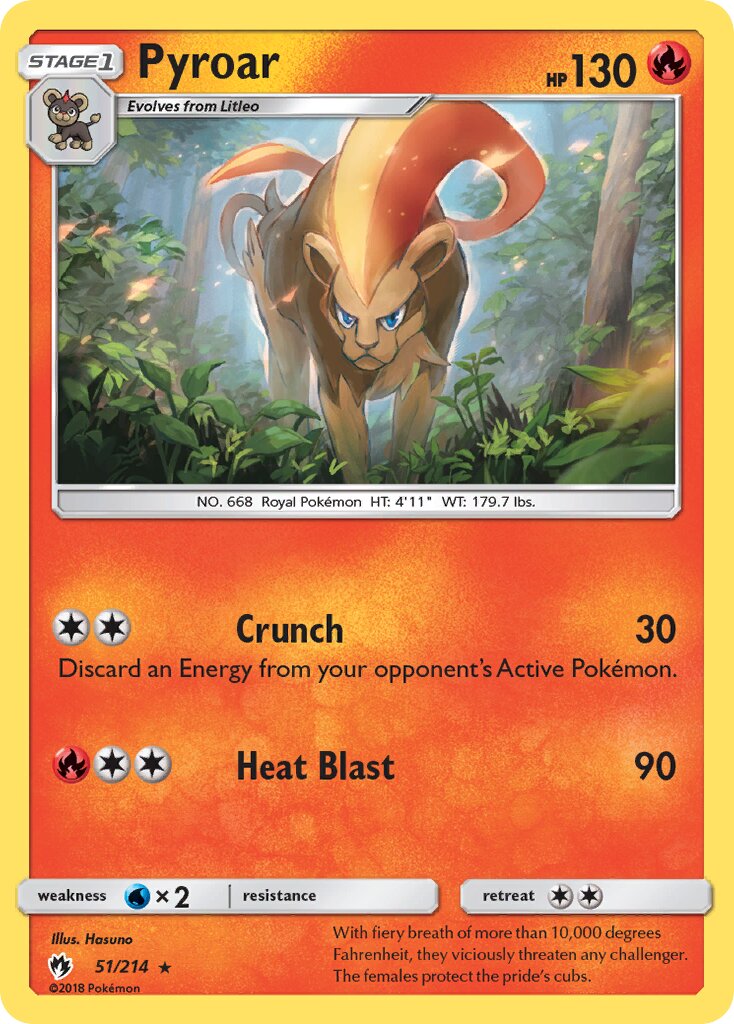 Pyroar 051/214 — Lost Thunder (English Pokémon TCG card)