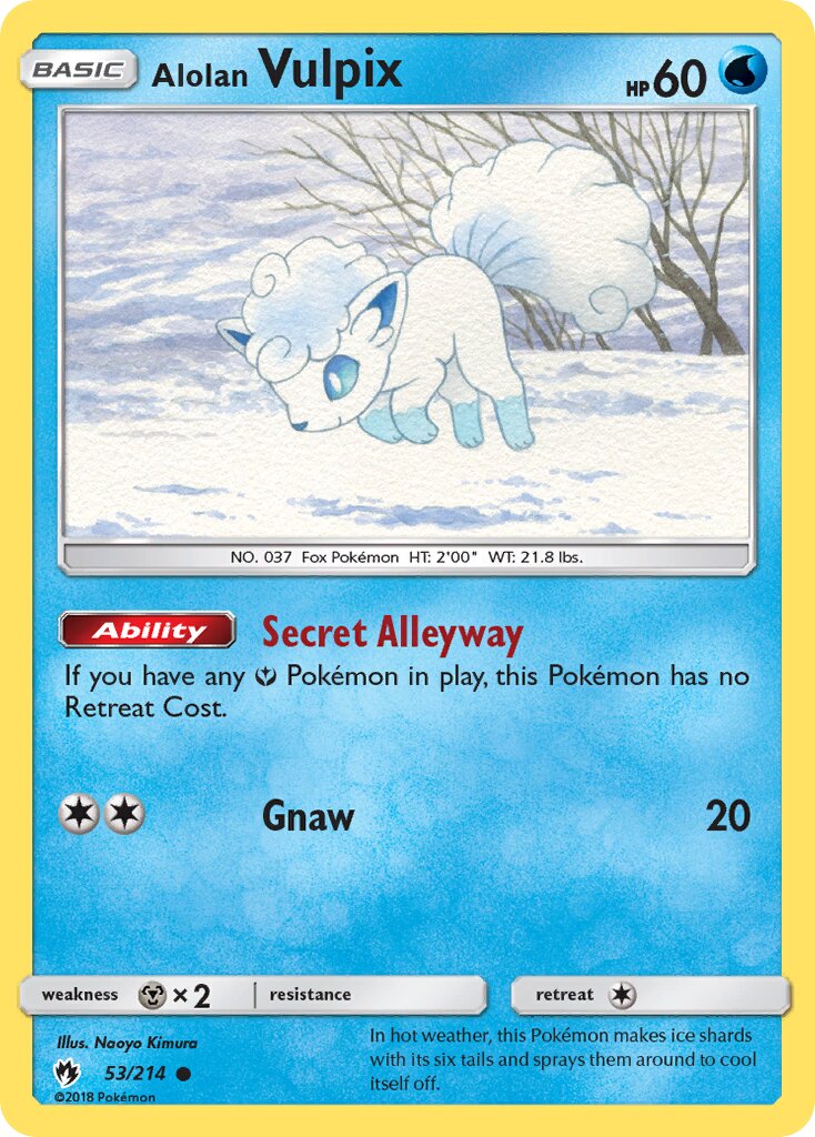 Alolan Vulpix 053/214 — Lost Thunder (English Pokémon TCG card)