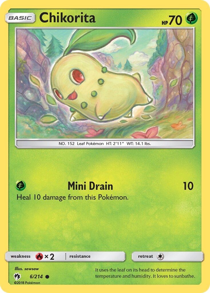 Chikorita 006/214 — Lost Thunder (English Pokémon TCG card)