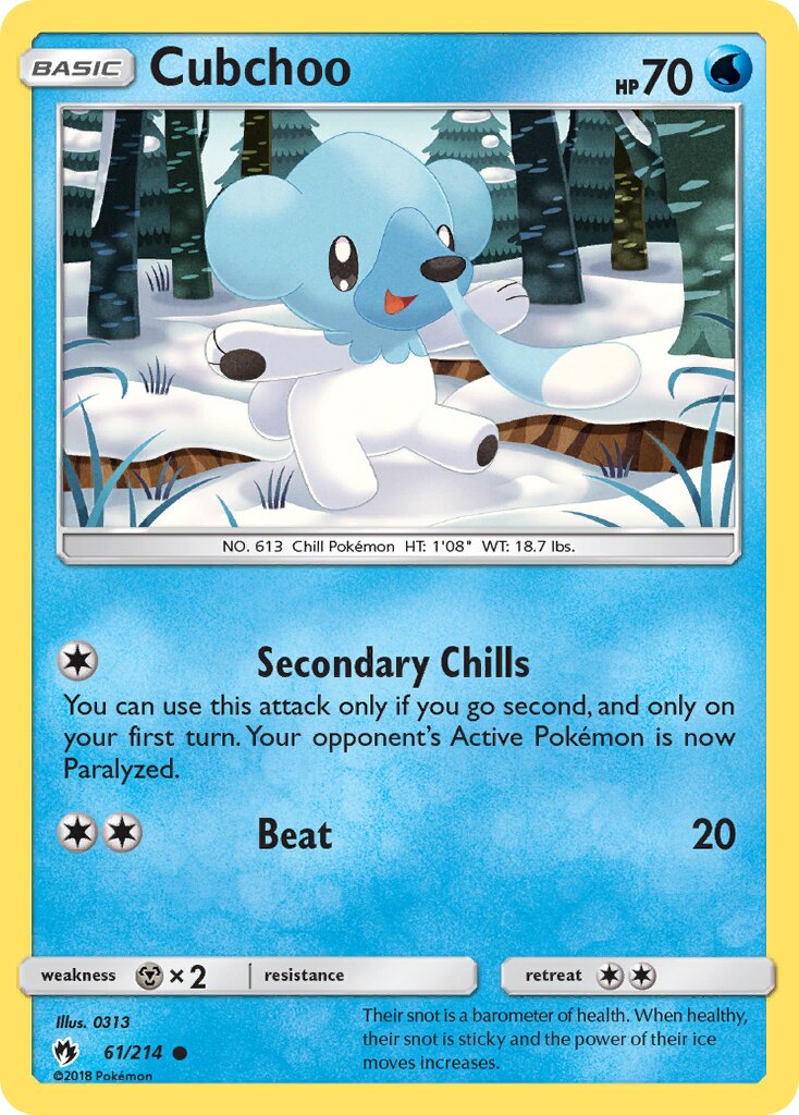 Cubchoo 061/214 — Lost Thunder (English Pokémon TCG card)