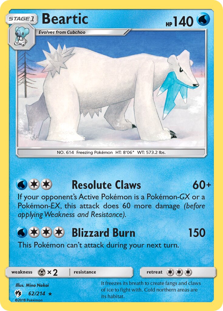 Beartic 062/214 — Lost Thunder (English Pokémon TCG card)