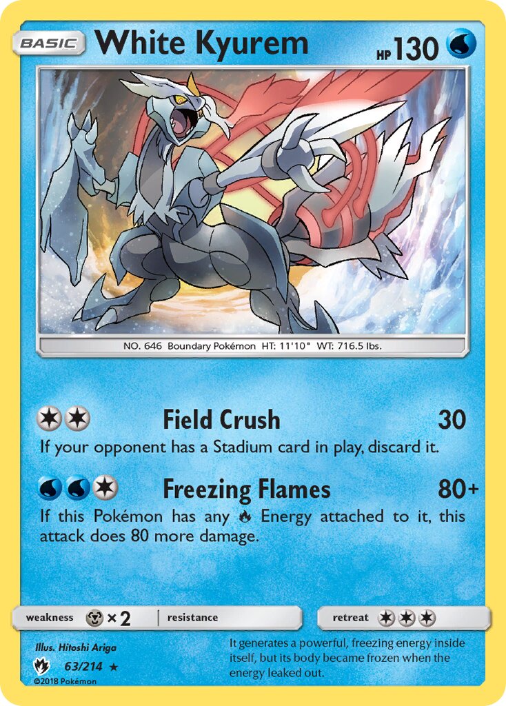 White Kyurem 063/214 — Lost Thunder (English Pokémon TCG card)