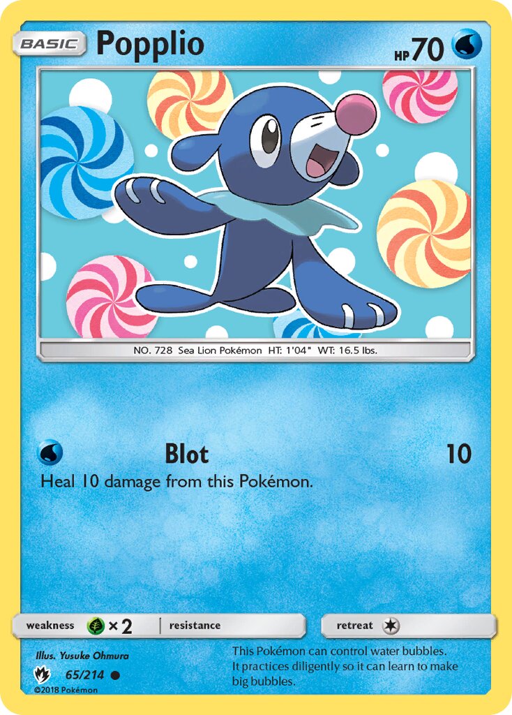 Popplio 065/214 — Lost Thunder (English Pokémon TCG card)