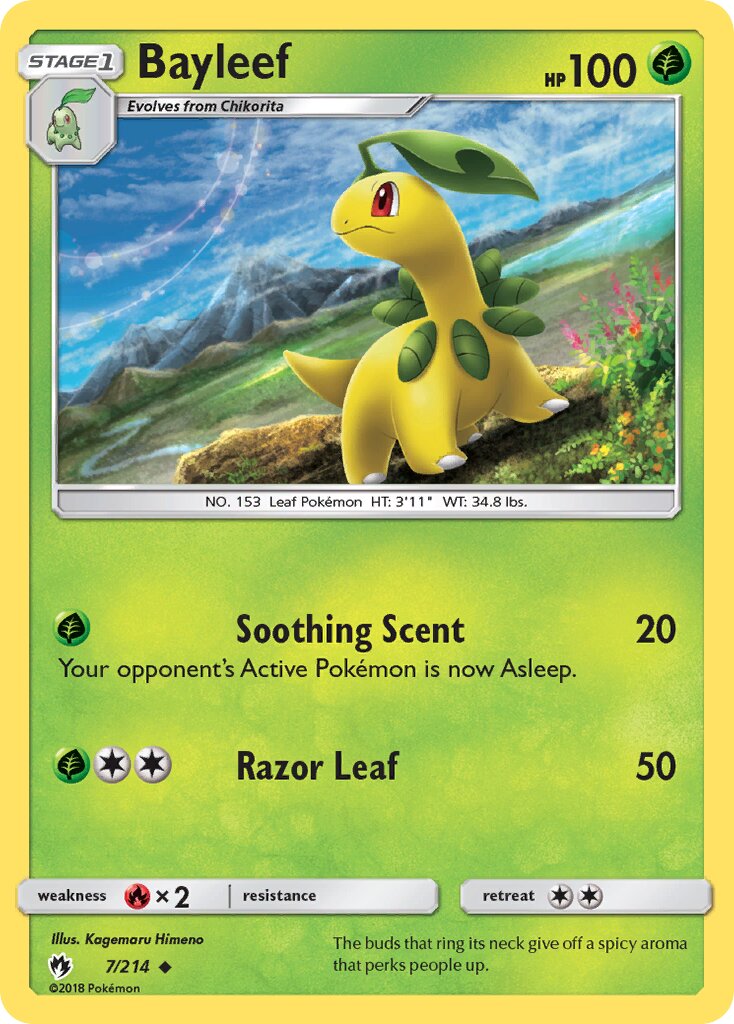Bayleef 007/214 — Lost Thunder (English Pokémon TCG card)