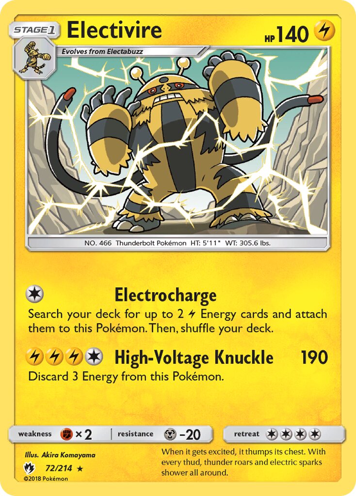 Electivire 072/214 — Lost Thunder (English Pokémon TCG card)