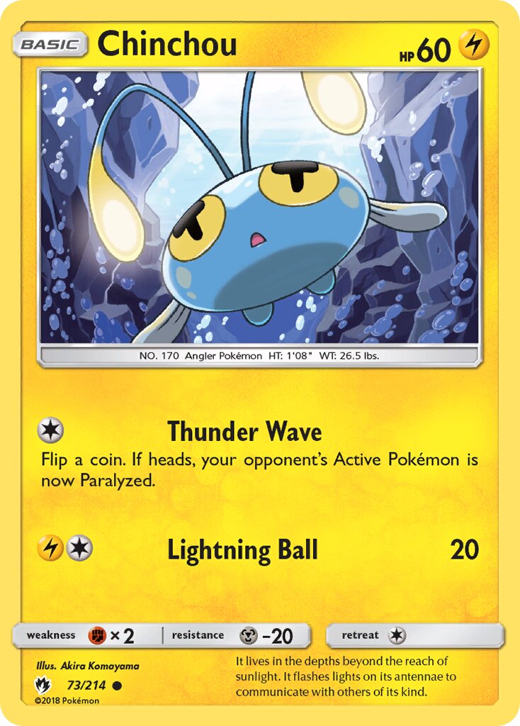Chinchou 073/214 — Lost Thunder (English Pokémon TCG card)
