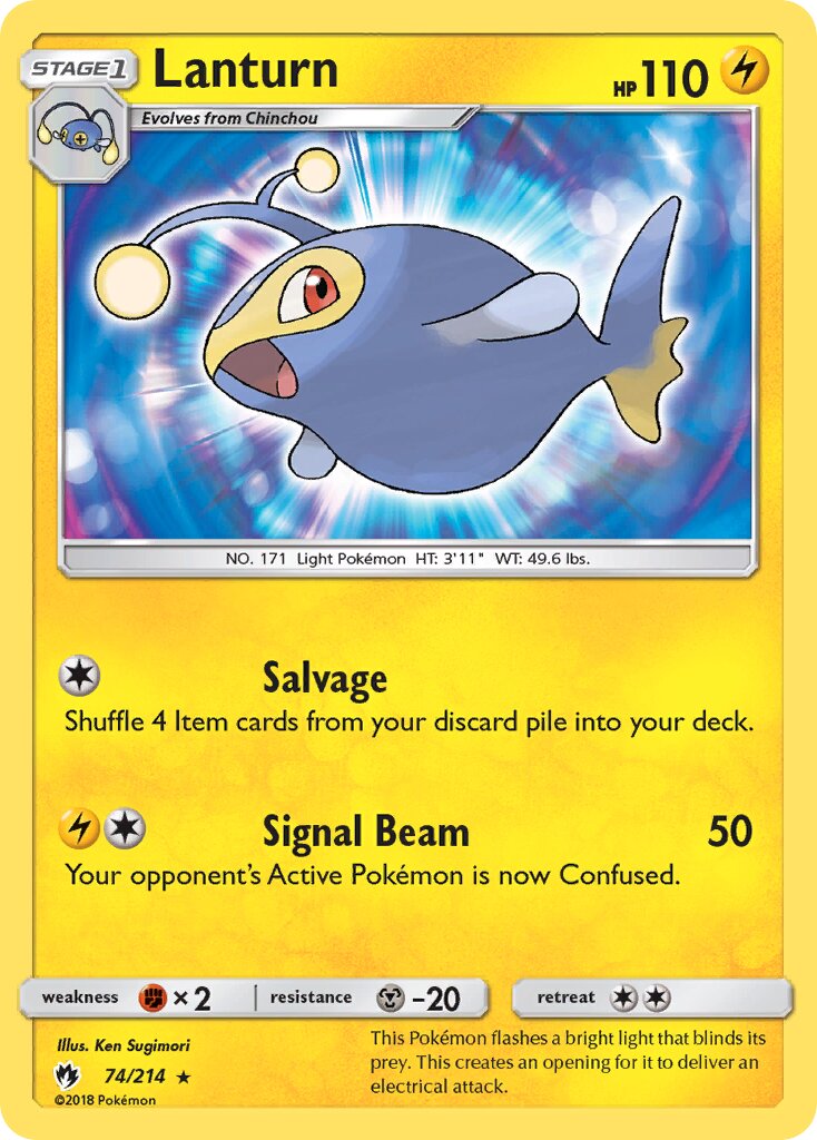 Lanturn 074/214 — Lost Thunder (English Pokémon TCG card)