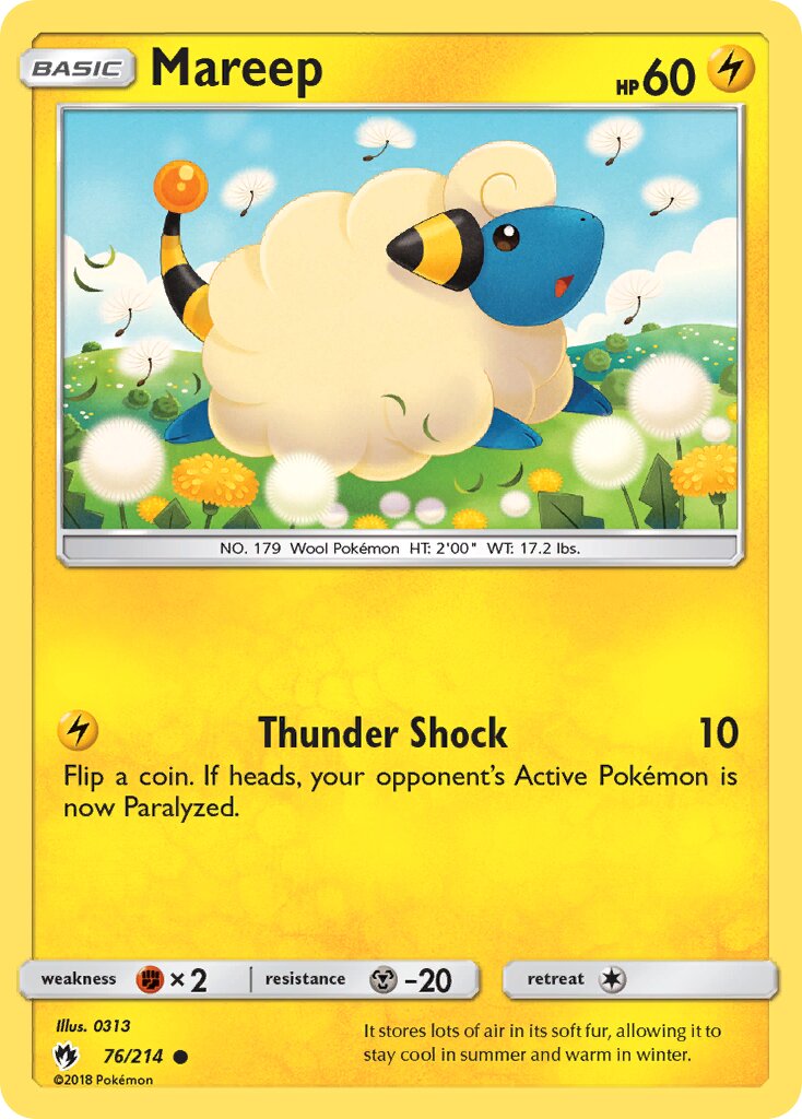 Mareep 076/214 — Lost Thunder (English Pokémon TCG card)