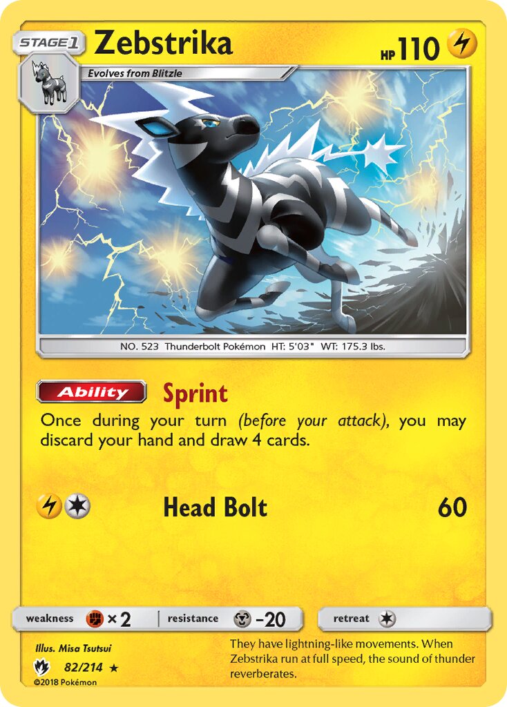 Zebstrika 082/214 — Lost Thunder (English Pokémon TCG card)
