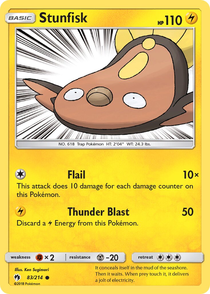 Stunfisk 083/214 — Lost Thunder (English Pokémon TCG card)