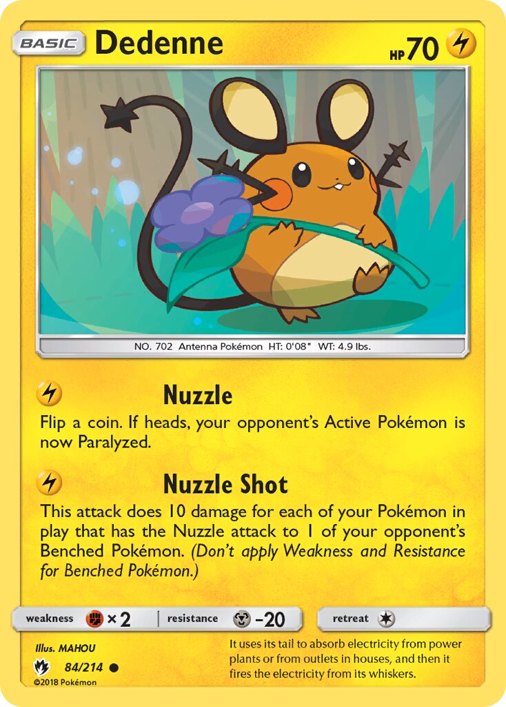 Dedenne 084/214 — Lost Thunder (English Pokémon TCG card)