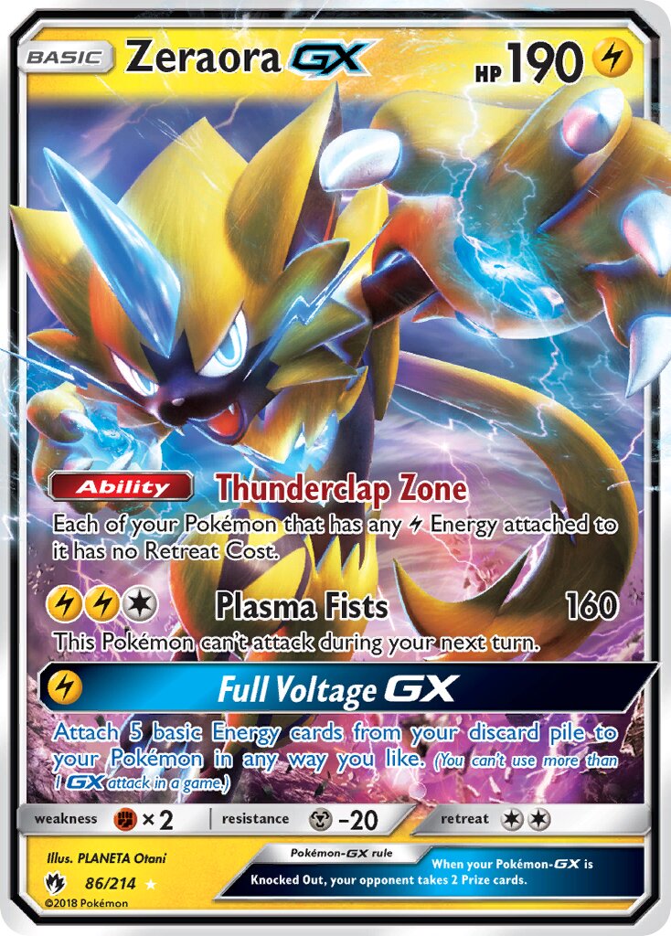Zeraora-GX 086/214 — Lost Thunder (English Pokémon TCG card)