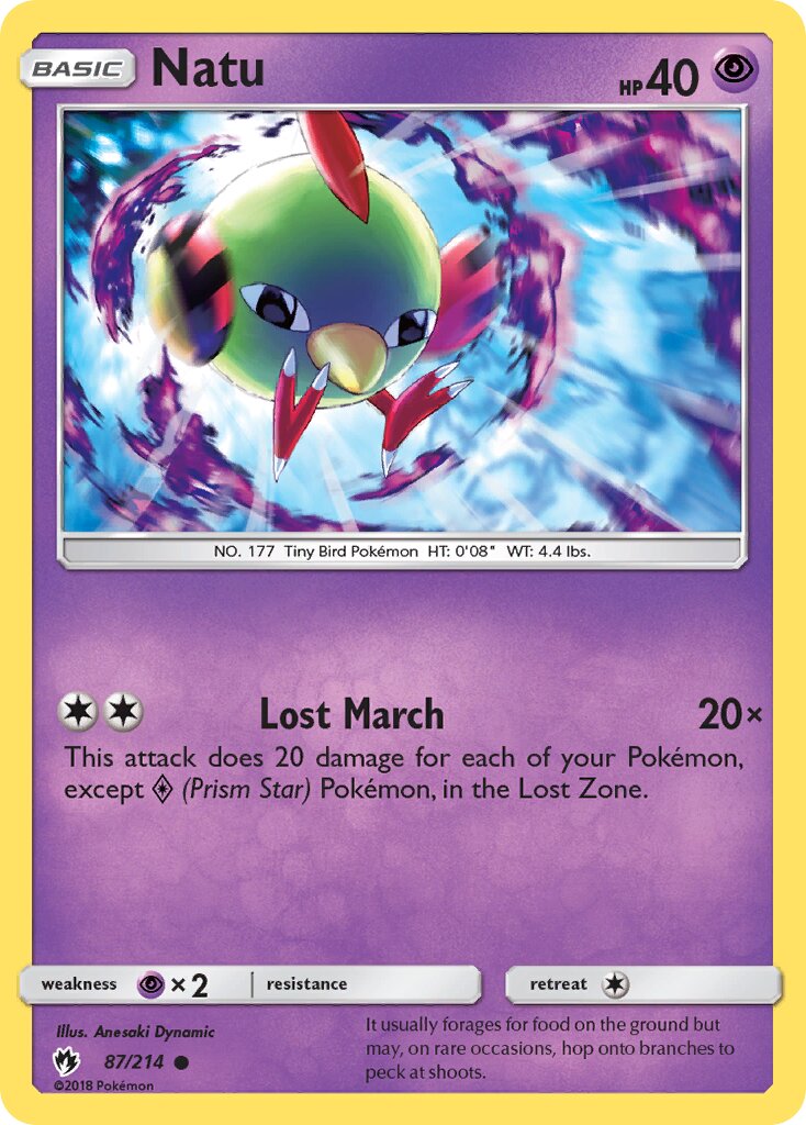 Natu 087/214 — Lost Thunder (English Pokémon TCG card)