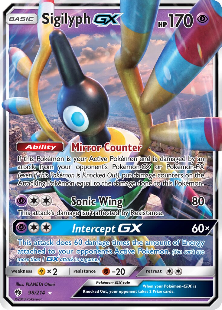 Sigilyph-GX 098/214 — Lost Thunder (English Pokémon TCG card)