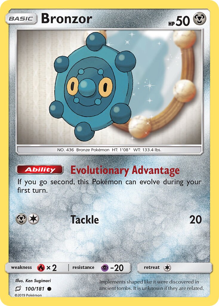 Bronzor 100/181 — Team Up (English Pokémon TCG card)