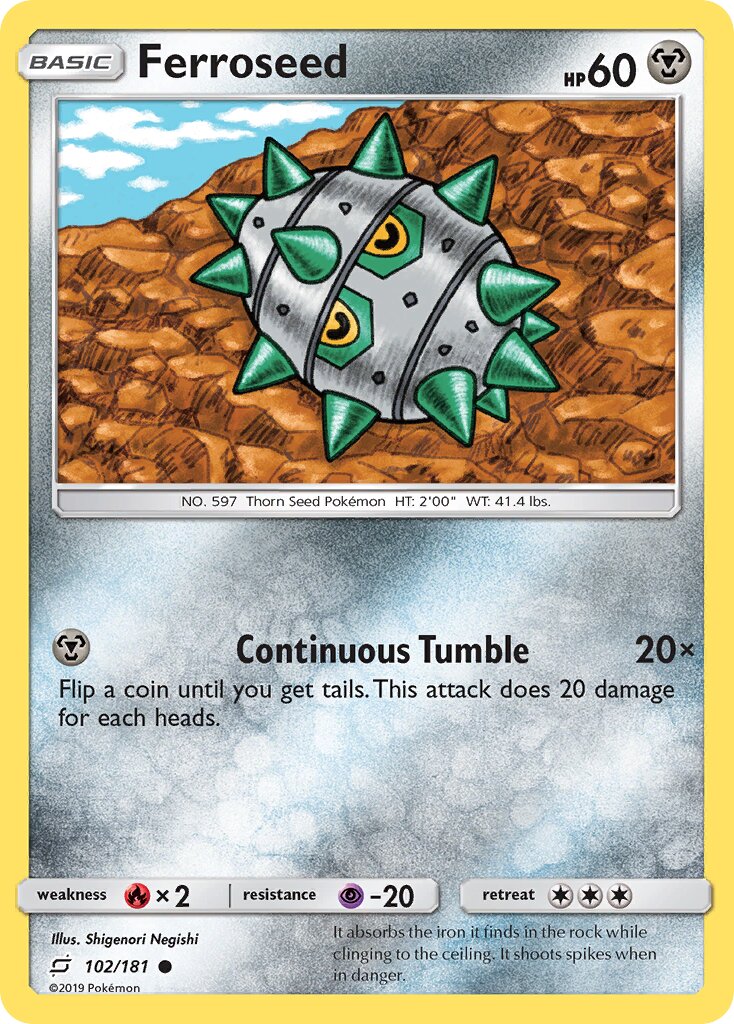 Ferroseed 102/181 — Team Up (English Pokémon TCG card)
