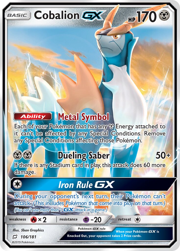 Cobalion-GX 106/181 — Team Up (English Pokémon TCG card)