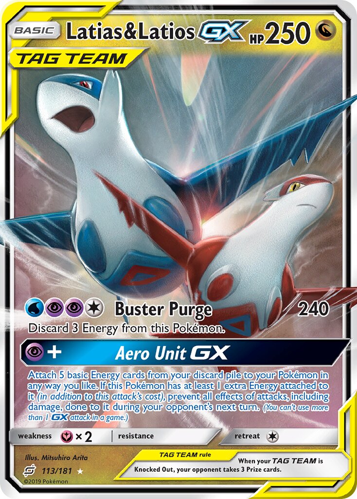 Latias & Latios-GX 113/181 — Team Up (English Pokémon TCG card)