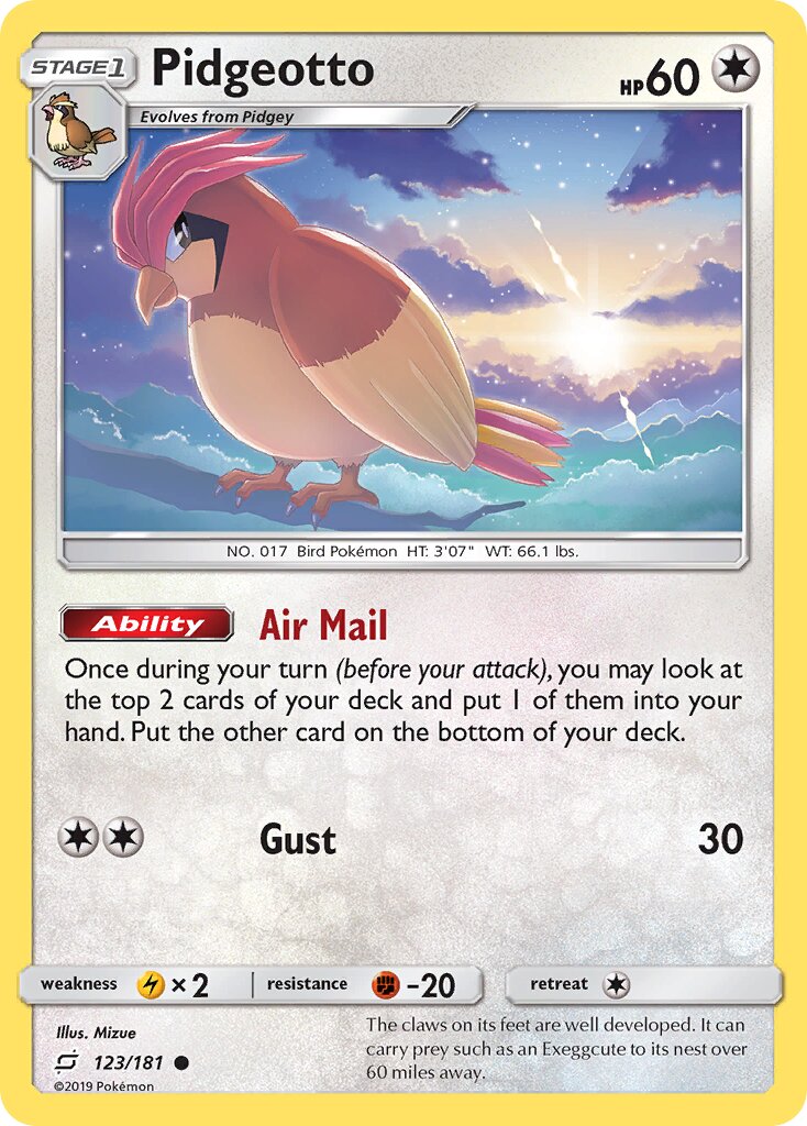 Pidgeotto 123/181 — Team Up (English Pokémon TCG card)