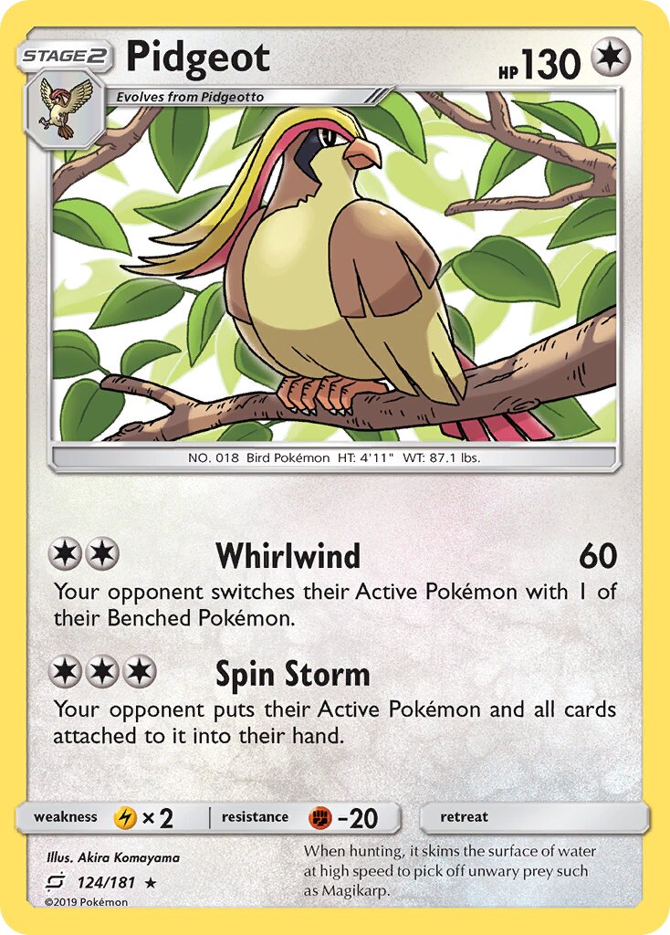 Pidgeot 124/181 — Team Up (English Pokémon TCG card)