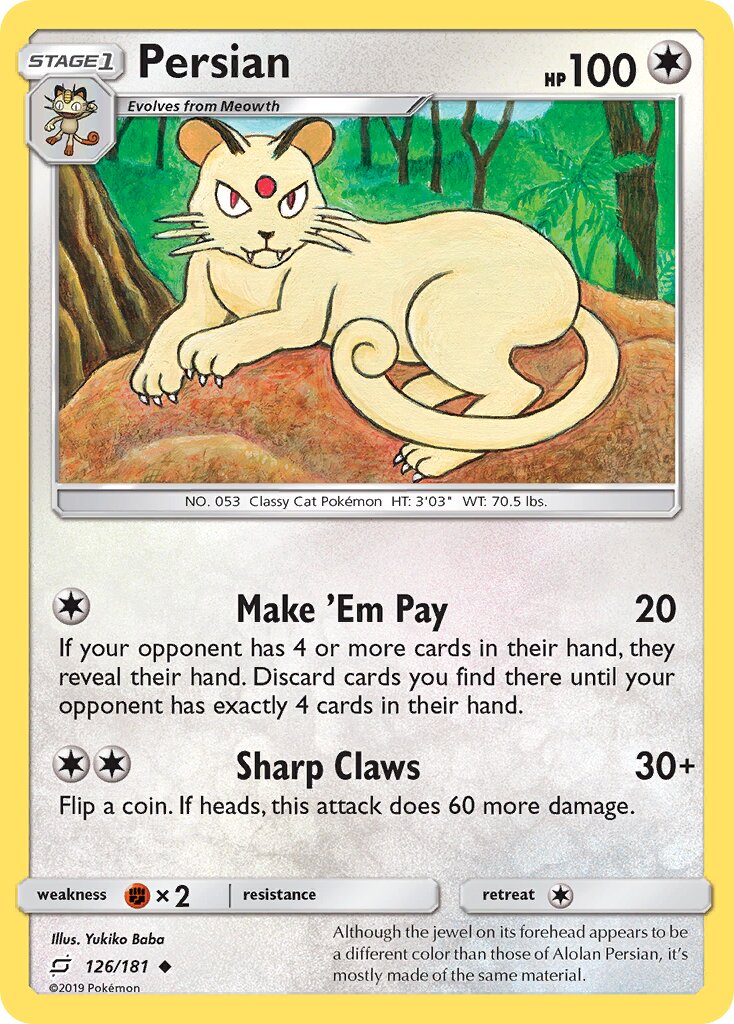 Persian 126/181 — Team Up (English Pokémon TCG card)