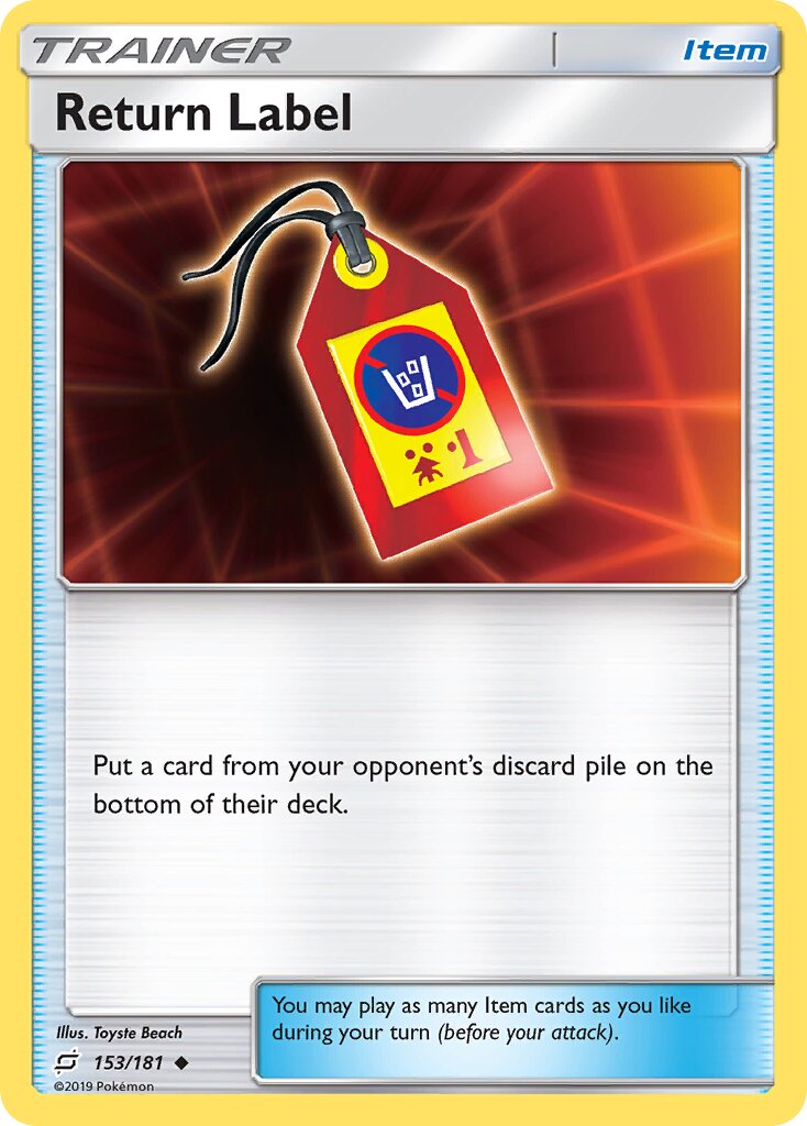 Return Label 153/181 — Team Up (English Pokémon TCG card)