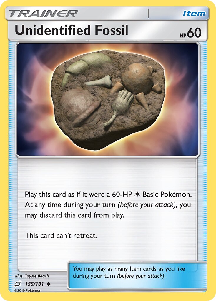 Unidentified Fossil 155/181 — Team Up (English Pokémon TCG card)