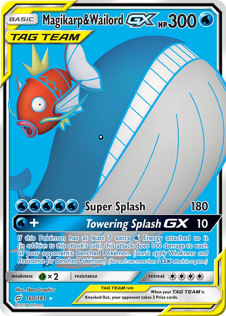 Magikarp & Wailord-GX 160/181 — Team Up (English Pokémon TCG card)
