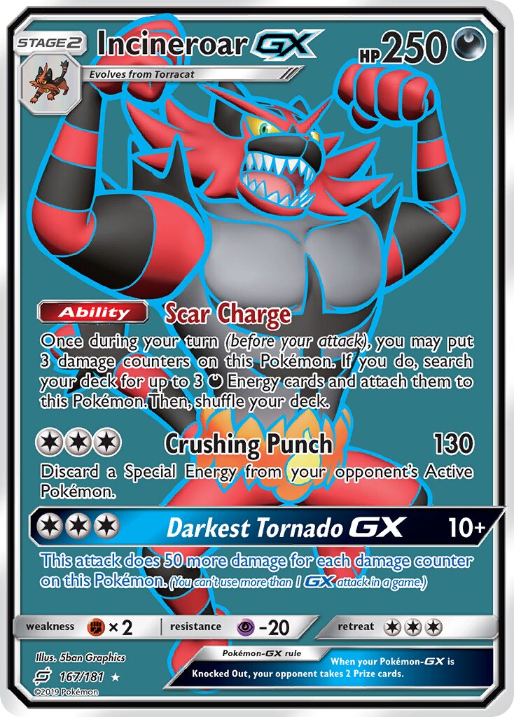 Incineroar-GX 167/181 — Team Up (English Pokémon TCG card)