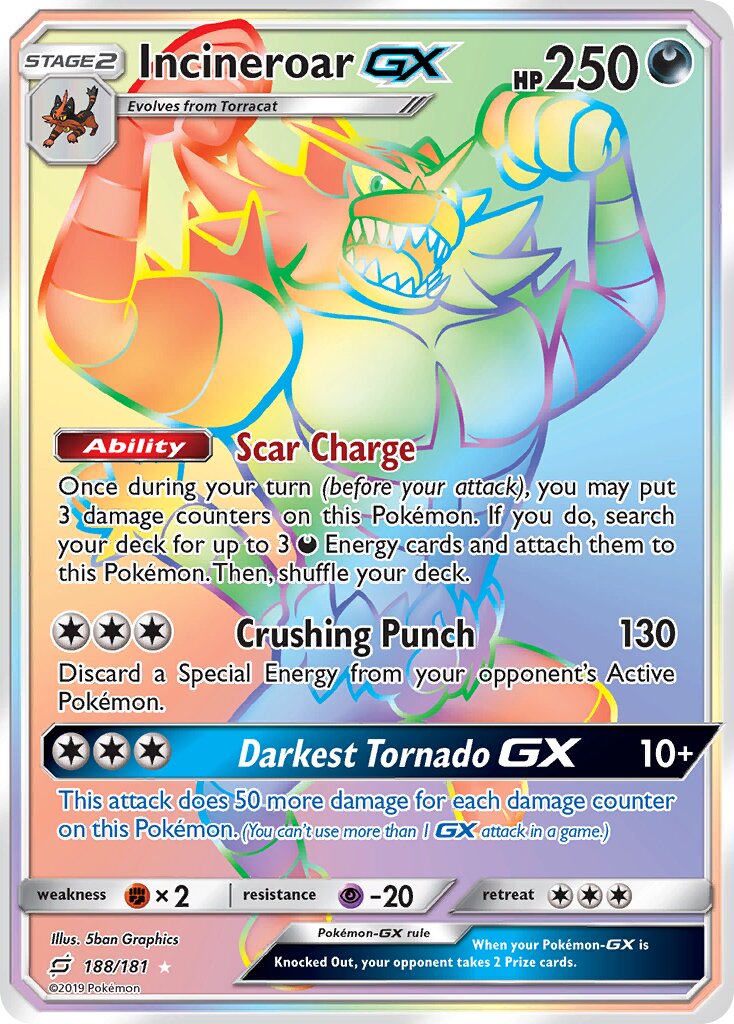 Incineroar-GX 188/181 — Team Up (English Pokémon TCG card)