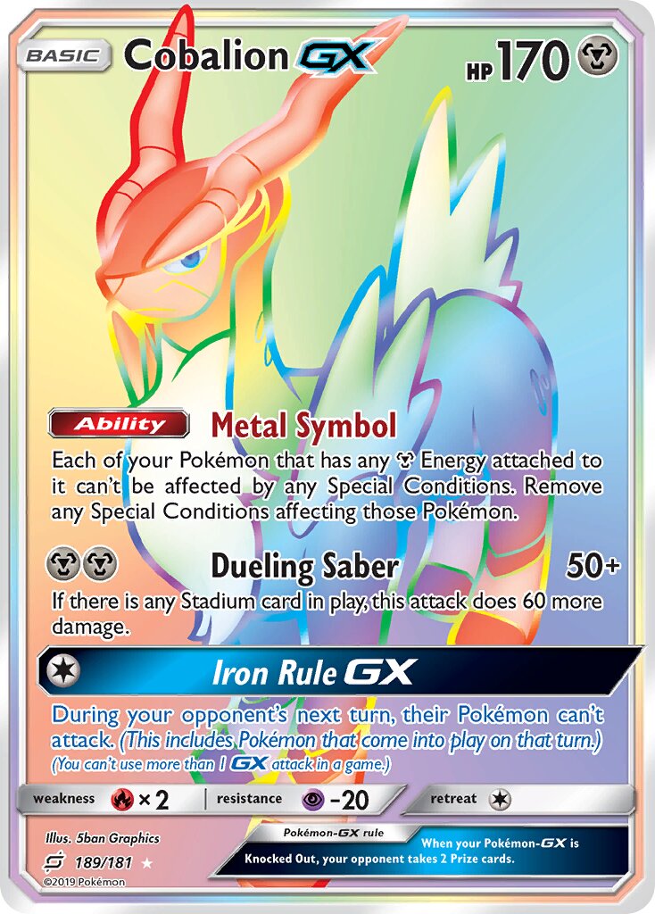 Cobalion-GX 189/181 — Team Up (English Pokémon TCG card)
