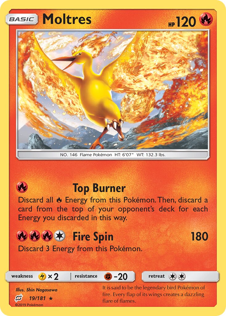 Moltres 019/181 — Team Up (English Pokémon TCG card)