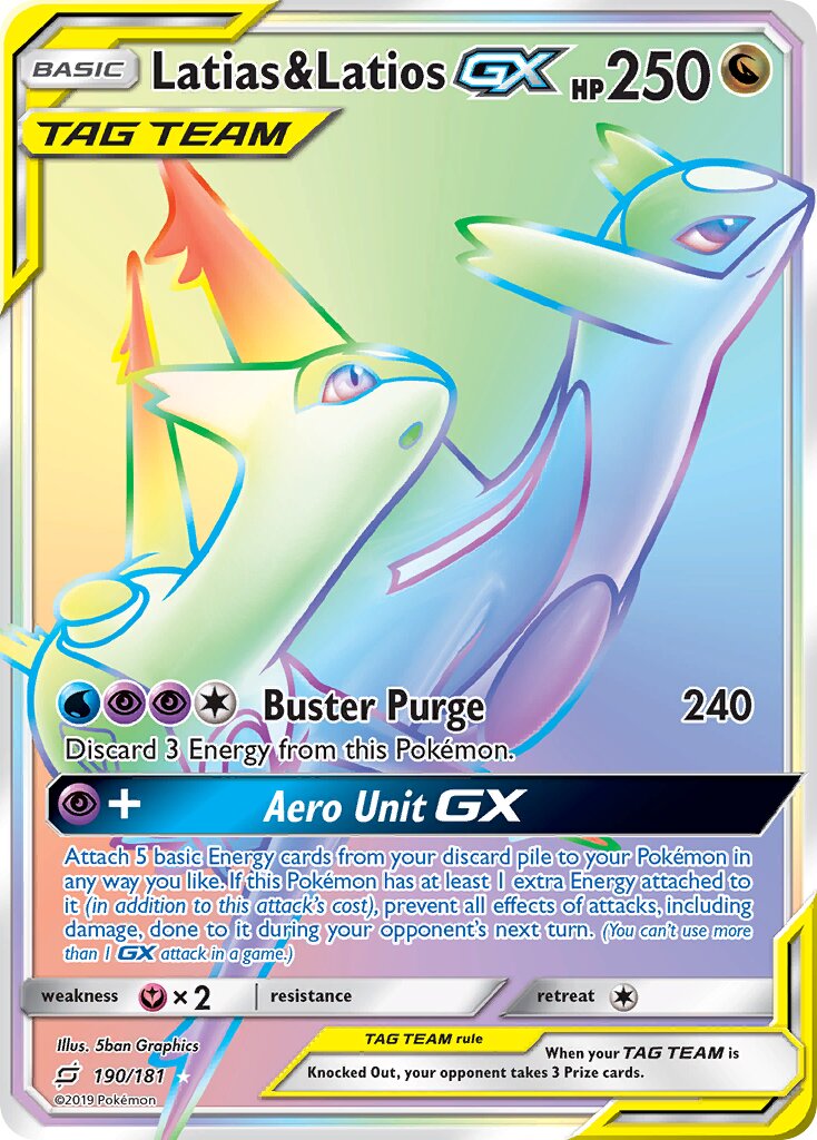 Latias & Latios-GX 190/181 — Team Up (English Pokémon TCG card)