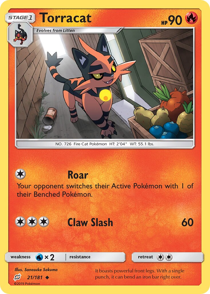 Torracat 021/181 — Team Up (English Pokémon TCG card)