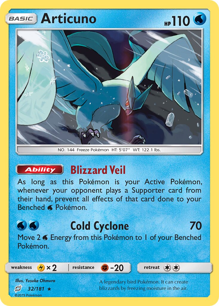 Articuno 032/181 — Team Up (English Pokémon TCG card)
