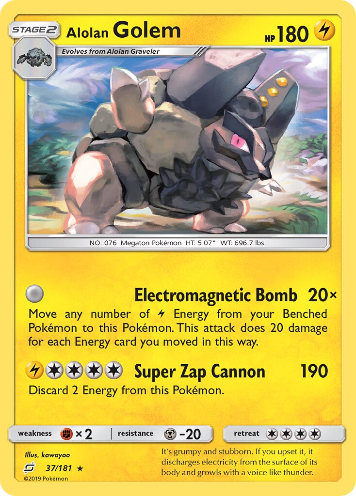 Alolan Golem 037/181 — Team Up (English Pokémon TCG card)
