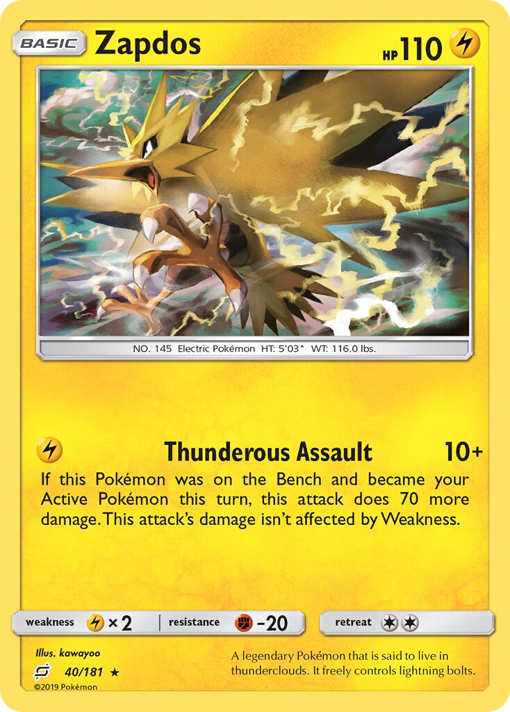 Zapdos 040/181 — Team Up (English Pokémon TCG card)