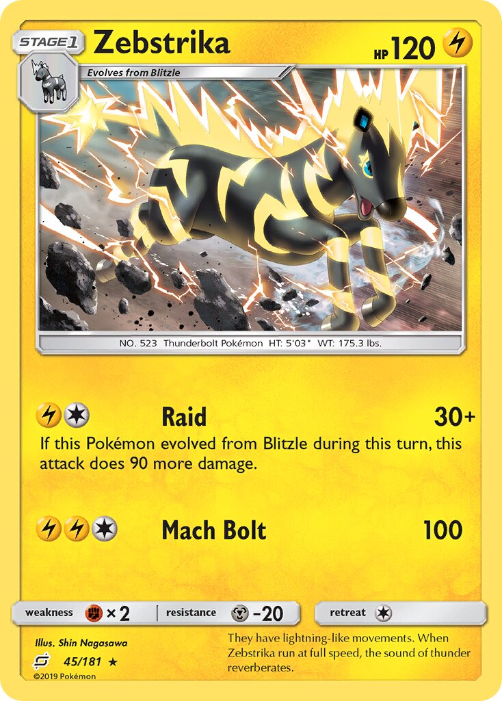 Zebstrika 045/181 — Team Up (English Pokémon TCG card)