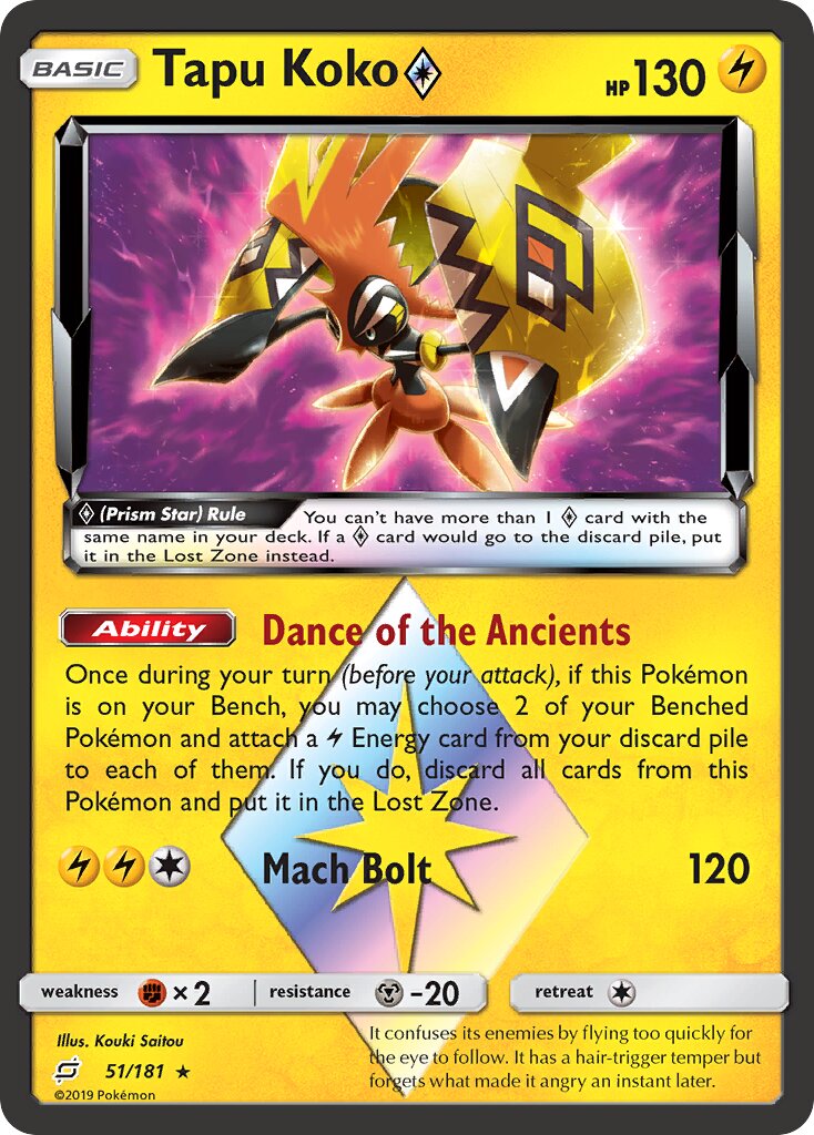Tapu Koko ◇ 051/181 — Team Up (English Pokémon TCG card)