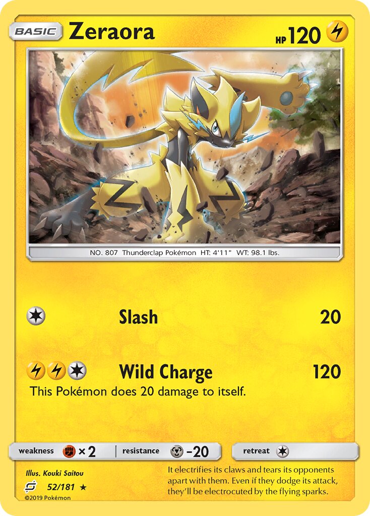 Zeraora 052/181 — Team Up (English Pokémon TCG card)