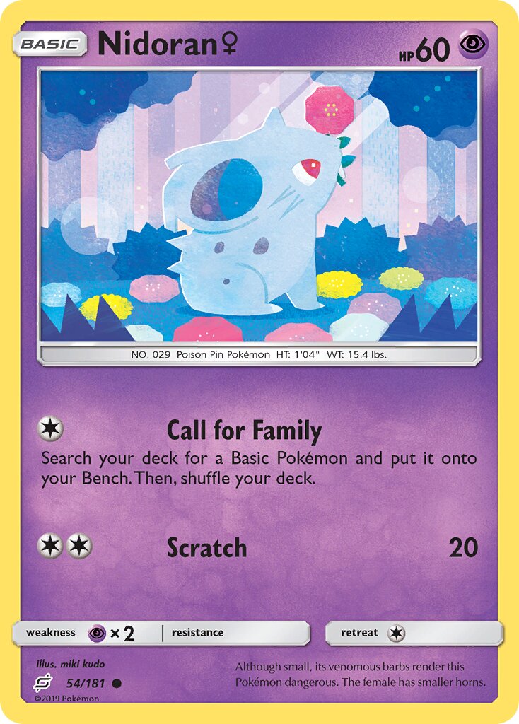 Nidoran ♀ 054/181 — Team Up (English Pokémon TCG card)