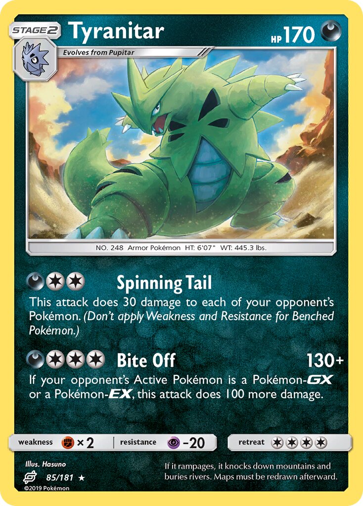 Tyranitar 085/181 — Team Up (English Pokémon TCG card)