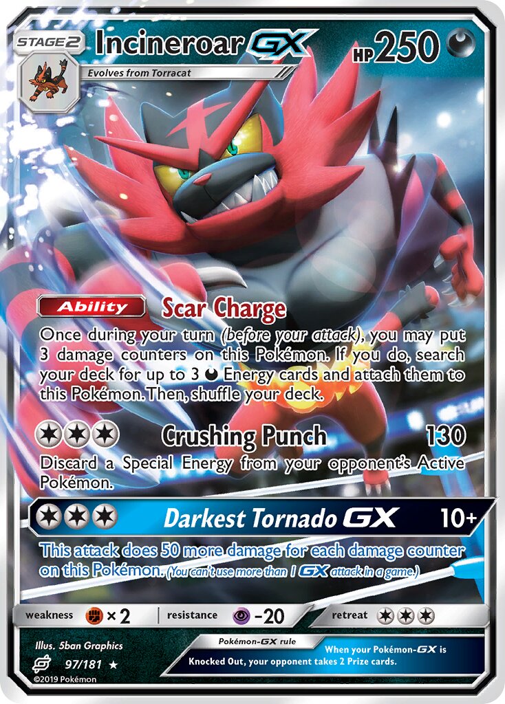 Incineroar-GX 097/181 — Team Up (English Pokémon TCG card)