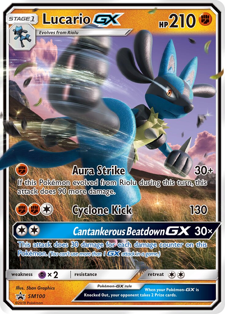 Lucario-GX SM100 — Sun & Moon Promos (English Pokémon TCG card)