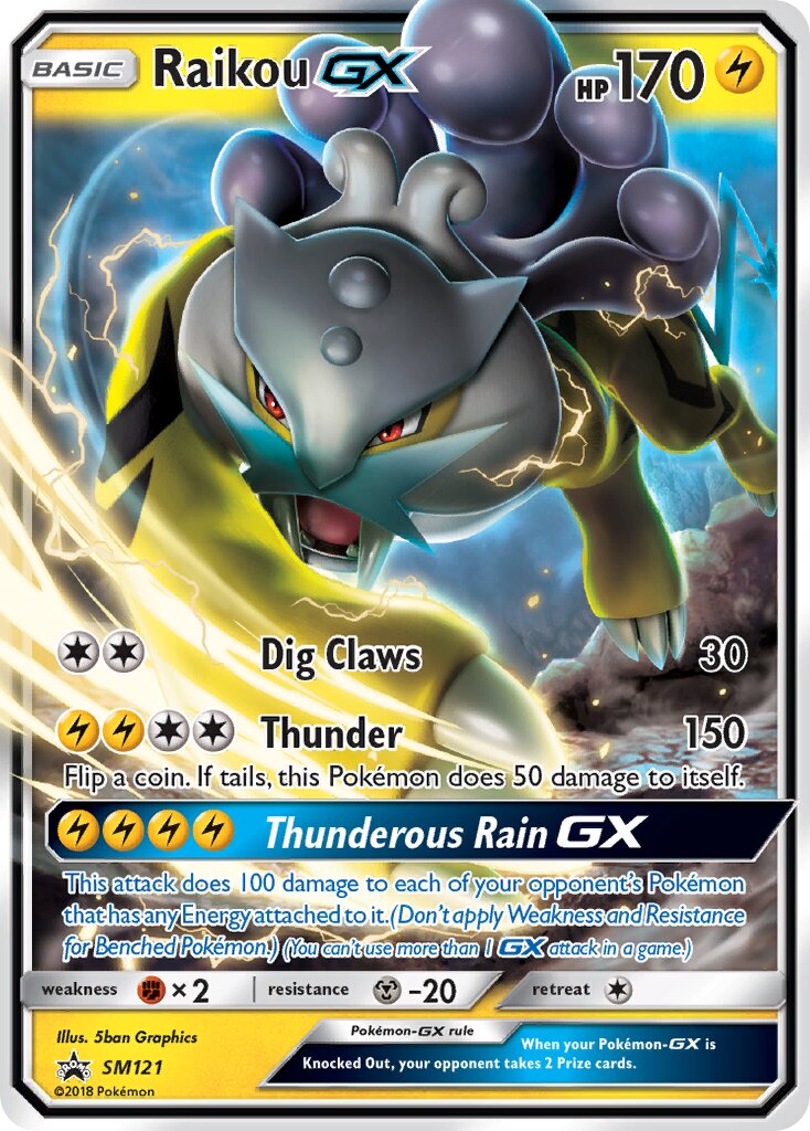 Raikou-GX SM121 — Sun & Moon Promos (English Pokémon TCG card)